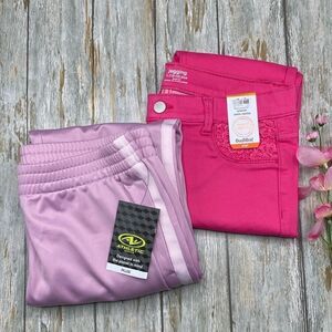 Girls Fashion Denim Jegging & 2 Toned knit Jogger Pants 2-Pack Size L 10/12 Plus